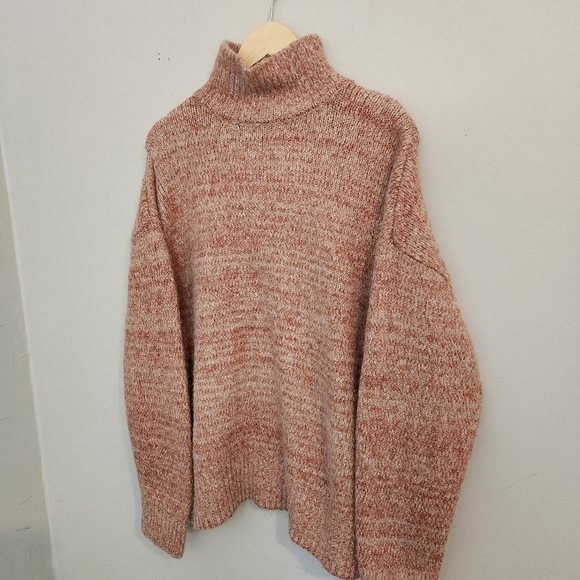 Zara Alpaca Blend Turtleneck Sweater - Blush Pink - Boxy & Oversized Fit - Picture 10 of 13